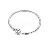 TINYSAND Rhodium Plated 925 Sterling Silver Basic Bangles for European Style Jewelry Making TS-B132-S-21-2