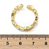 Brass Micro Pave Clear Cubic Zirconia Enamel Cuff Rings  for Women RJEW-L113-026G-5