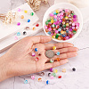 Two Tone Transparent Crackle Acrylic Beads CACR-TA0001-01-6