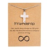 Natural Quartz Crystal Cross Pendant Necklace with Stainless Steel Cable Chains PW23032786535-1