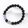 Natural Lava Rock Bead Stretch Bracelets BJEW-JB02273-2