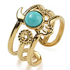 Synthetic Turquoise Finger Rings RJEW-U027-07G-03-1