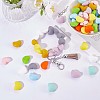 100Pcs Heart Silicone Beads for Keychain Making Cute Silicone Beads Bulk Silicone Bead Kit for Jewelry DIY Craft Making JX310A-6