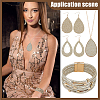 Imitation Leather Teardrop Pendant Necklace & Dangle Earrings & Multi-Strand Bracelet SJEW-UN0001-18A-5