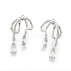 Brass Pave Clear Cubic Zirconia Stud Earring Findings KK-N216-535-1