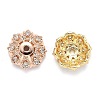 Multi-Petal Brass Micro Pave Cubic Zirconia Bead Caps ZIRC-F088-038-M-2