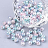 Rainbow ABS Plastic Imitation Pearl Beads OACR-Q174-8mm-05-1