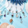 6Pcs Natural Freshwater Shell & Alloy Pendant Decorations HJEW-JM02735-2