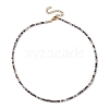 3mm Faceted Round Natural Black Rutilated Quartz Beaded Necklaces for Women NJEW-JN05079-02-4