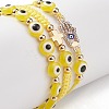 3Pcs 3 Style Resin Evil Eye Braided Bead Bracelets Set BJEW-JB08812-9