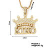 Rhinestone Crown Necklace with 3D English Letter Pendant EA8814-1-1