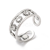 304 Stainless Steel Flower Open Cuff Ring Finding STAS-K253-03P-3