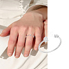 1Pc Letter Brass Rhinestone Open Cuff Rings for Women AJEW-LP0004-47Q-S-1