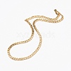 Men's Brass Cuban Link Chain Necklaces NJEW-H206-17G-2