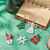 Christmas Glass Seed Beaded Pendant Decorations HJEW-TA00013-2