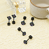 12Pcs 3 Styles 304 Stainless Steel Flat Round Stud Earrings EJEW-GO0002-22-3
