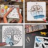 4Pcs 4 Styles Plastic Painting Stencils Sets DIY-WH0172-836-4