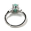 Oval Natural Gemstone Adjustable Rings RJEW-Q818-01P-5