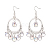 Glass Teardrop Chandelier Earrings EJEW-TA00116-1