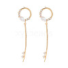 Brass Micro Pave Clear Cubic Zirconia Stud Earring Findings KK-S364-046-1