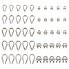 25Pcs 5 Styles 304 Stainless Steel Wire Rope Cable Clip Clamp STAS-PH0007-68-1
