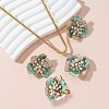 Luxury Alloy Flower Earrings & Necklaces & Rings Sets YN1358-3-1