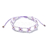 Woven Glass Flower Adjustable Braided Bead Bracelets for Women BJEW-MZ00100-3