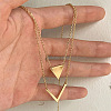 Triangle & Letter V Pendant Alloy Double Layer Necklaces for Women FS-WGE5888-02-1
