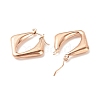 Ion Plating(IP) 304 Stainless Steel Chunky Rhombus Hoop Earrings for Women EJEW-K242-06RG-2