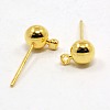 Brass Ball Post Ear Studs X-EC254-G-1