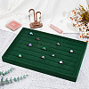 Velvet with Wood Jewelry Display Storage Plate ODIS-WH0038-92-7