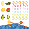  Fruits & Vegetables Silicone Knitting Needle Point Protectors DIY-NB0009-48-1