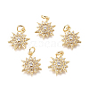 Brass Micro Pave Cubic Zirconia Charms KK-D159-04G-1