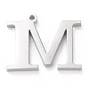 Tarnish Resistant 304 Stainless Steel Letter Pendant Rhinestone Settings LS-STAS-J028-01M-2
