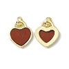 Natural Red Jasper Heart Charms G-G977-05G-01-2