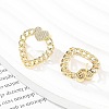 Rack Plating Brass Micro Pave Clear Cubic Zirconia Stud Earrings for Women EJEW-C125-18G-2