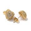 Brass with Clear Cubic Zirconia Stud Earrings EJEW-B035-06KCG-2