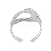 Non-Tarnish 304 Stainless Steel Textured Open Cuff Rings RJEW-C095-08A-P-3