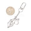 Brass Macrame Pouch Empty Stone Holder Pendant Decoration HJEW-JM03303-02-3