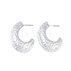 Texture Moon CCB Plastic Stud Earrings for Women EJEW-Q382-06P-1