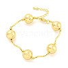 Rack Plating Brass Twisted Link Round Ball Bracelets for Women BJEW-P322-21G-1