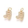 Golden Plated Brass Charms ZIRC-L087-043G-1