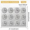 12 Sheets PET Adhesive Wax Seal Stickers DIY-WH0524-007-2