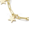 Golden 304 Stainless Steel Charm Bracelets with Brass Paperclip Chains BJEW-JB10031-01-3