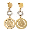 Ion Plating(IP) Golden 304 Stainless Steel Geometry Dangle Stud Earrings EJEW-D083-10A-G-1