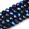 Electroplate Opaque Solid Color Glass Beads Strands EGLA-A034-P6mm-L22-1