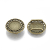 Tibetan Style Alloy Slide Charms Cabochon Settings X-TIBE-Q086-038AB-FF-2
