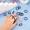 Biyun 15Pcs 15 Styles Synthetic Hematite Plain Band Finger Rings RJEW-BY0001-01-5