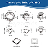112Pcs 8 Styles Tibetan Style Alloy Beads Frame Sets TIBEB-PH0005-18-2