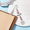 Tibetan Style Alloy Feather Bookmark AJEW-JK00310-02-2